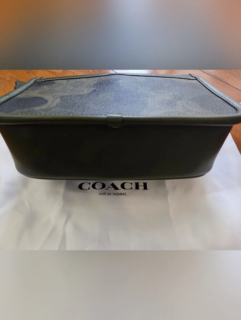 RARE NWT Coach League Crossbody Bag 19 Camo Print Smooth Leather Discontinued